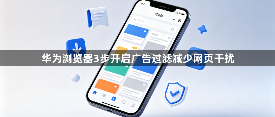 华为浏览器3步开启广告过滤减少网页干扰1