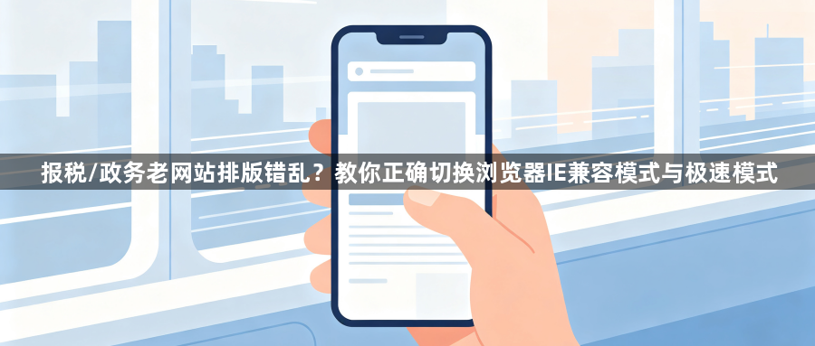 报税/政务老网站排版错乱?教你正确切换浏览器IE兼容模式与极速模式1
