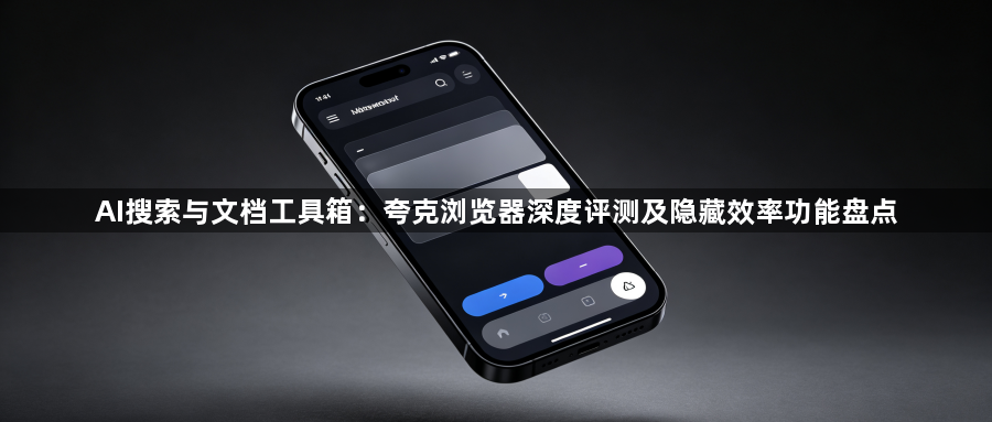 AI搜索与文档工具箱：夸克浏览器深度评测及隐藏效率功能盘点1