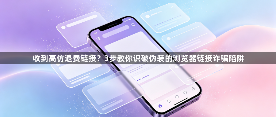 收到高仿退费链接？3步教你识破伪装的浏览器链接诈骗陷阱1