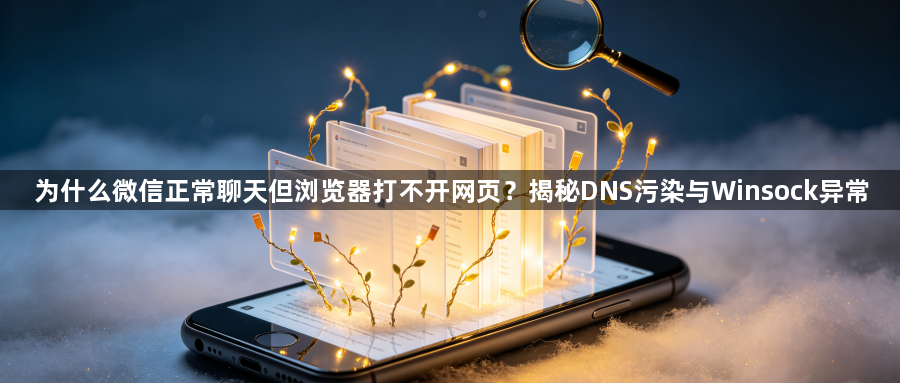 为什么微信正常聊天但浏览器打不开网页？揭秘DNS污染与Winsock异常1