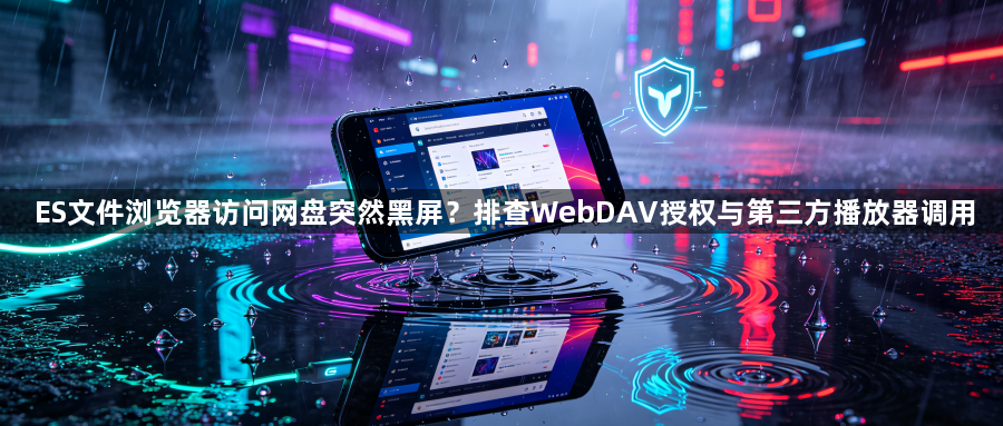 ES文件浏览器访问网盘突然黑屏？排查WebDAV授权与第三方播放器调用1