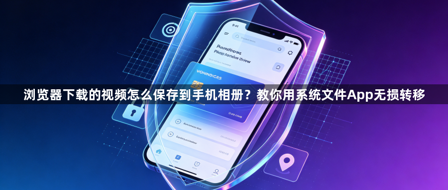浏览器下载的视频怎么保存到手机相册?教你用系统文件App无损转移1