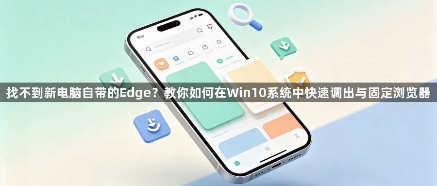 找不到新电脑自带的Edge?教你如何在Win10系统中快速调出与固定浏览器1